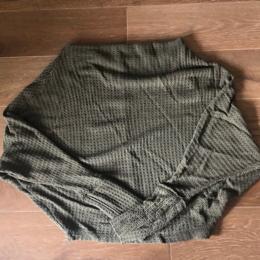 Army Green Off the Shoulder Free People Shirt